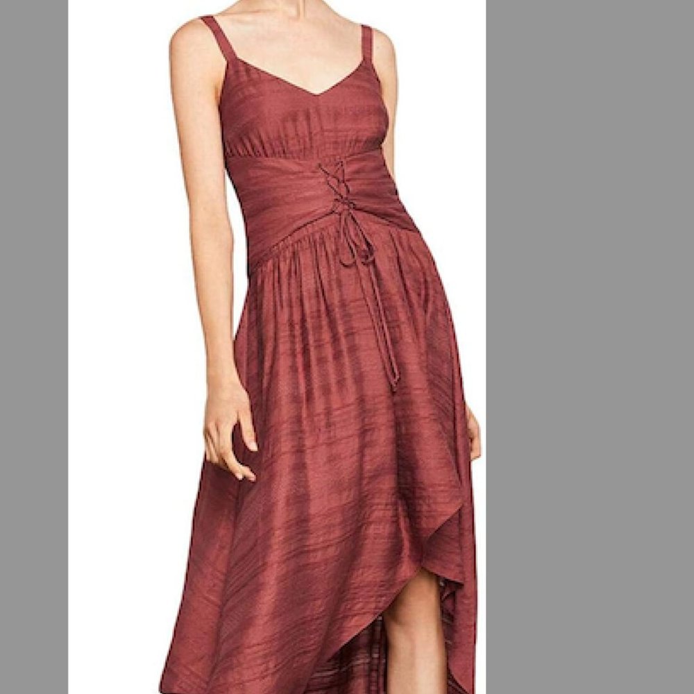 BCBGMAXAZRIA Lace-up Asymmetrical Dress